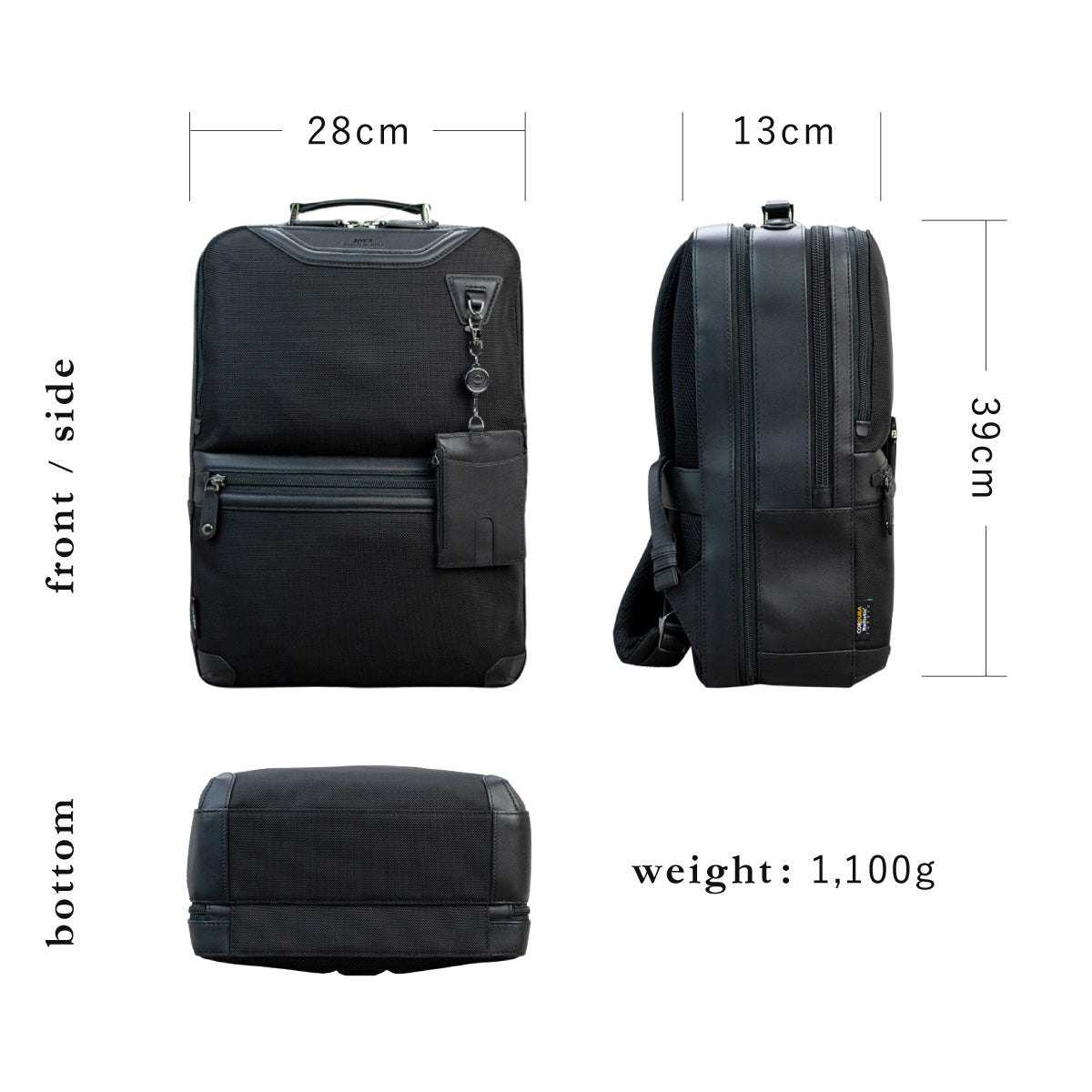 本革×CORDURA®  3層構造のスマートなバックパック - BACK PACK 2210