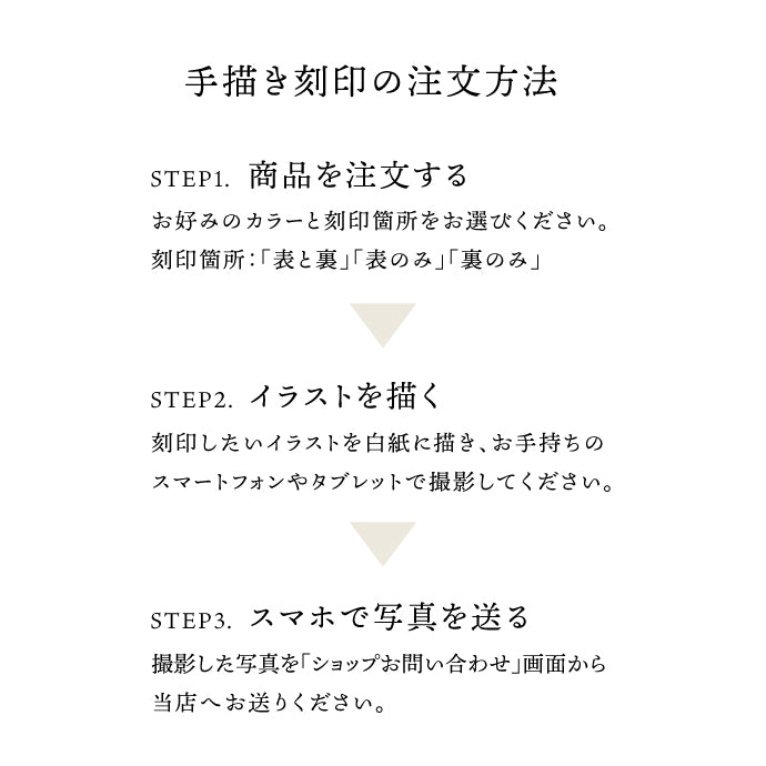 手描きイラストを刻印に - 本革製キーホルダー（名入れ）