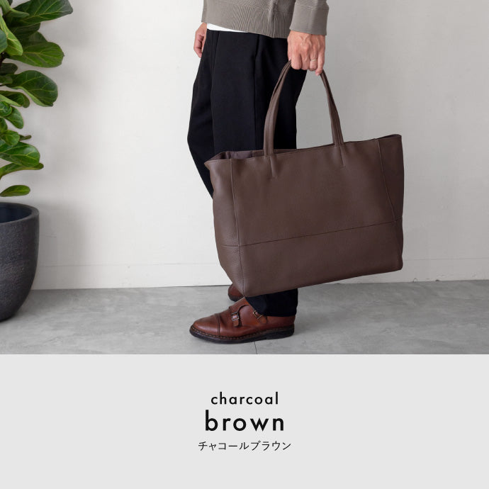 大容量 やわらかソフトレザーの本革トートバッグ - TOTE BAG 003