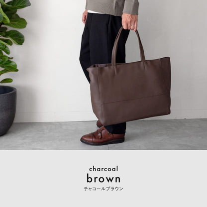 大容量 やわらかソフトレザーの本革トートバッグ - TOTE BAG 003