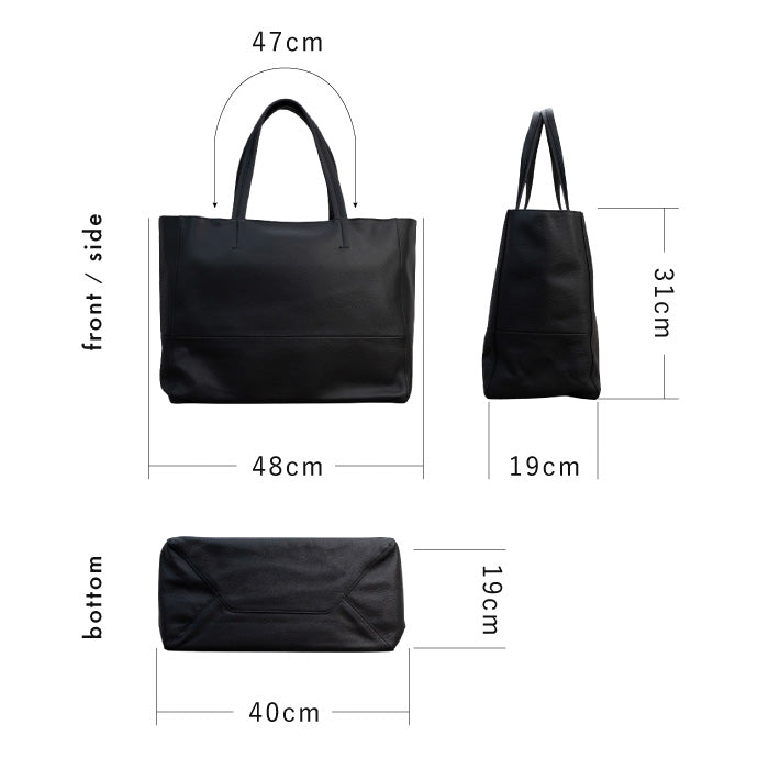 大容量 やわらかソフトレザーの本革トートバッグ - TOTE BAG 003