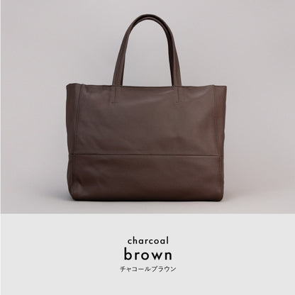 大容量 やわらかソフトレザーの本革トートバッグ - TOTE BAG 003