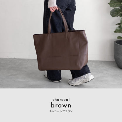 大容量 やわらかソフトレザーの本革トートバッグ - TOTE BAG 003